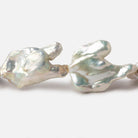 Off White Souffle Straight Drilled Baroque Freshwater Pearls 16 inch 13 beads 25x23-40x28mm - Beadsofcambay.com