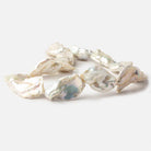 Off White Souffle Straight Drilled Baroque Freshwater Pearls 16 inch 13 beads 31x22-38x22mm - Beadsofcambay.com