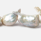 Off White Souffle Straight Drilled Baroque Freshwater Pearls 16 inch 15 beads 24x17-45x30mm - Beadsofcambay.com