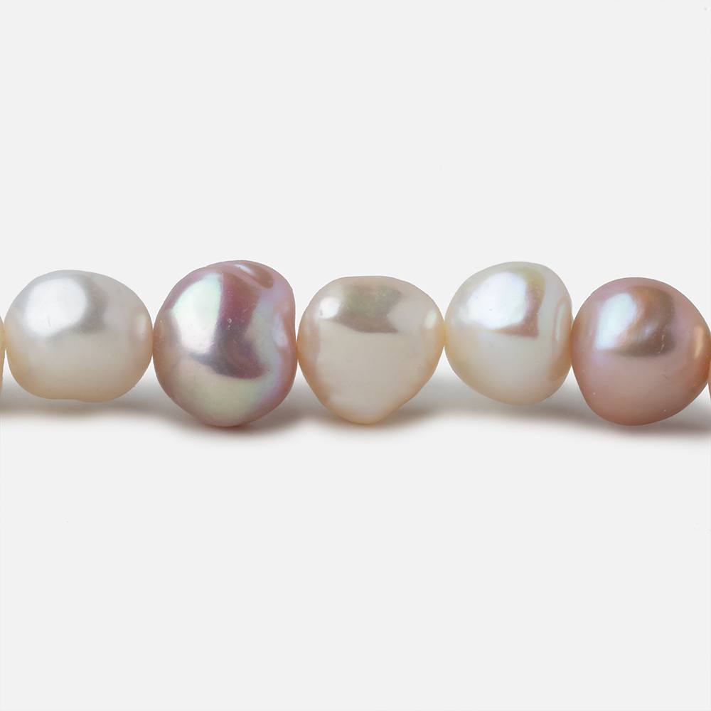 Pastel TriColor Baroque Freshwater Pearls 16 inch 40 pieces 10x9-12x9mm A - Beadsofcambay.com