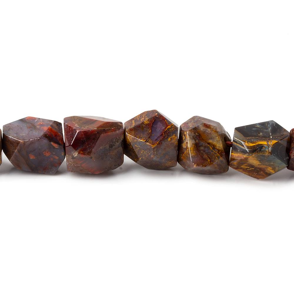 Pietersite faceted nuggets 16 inch 38 beads 9x8x7-11x9x8mm - Beadsofcambay.com
