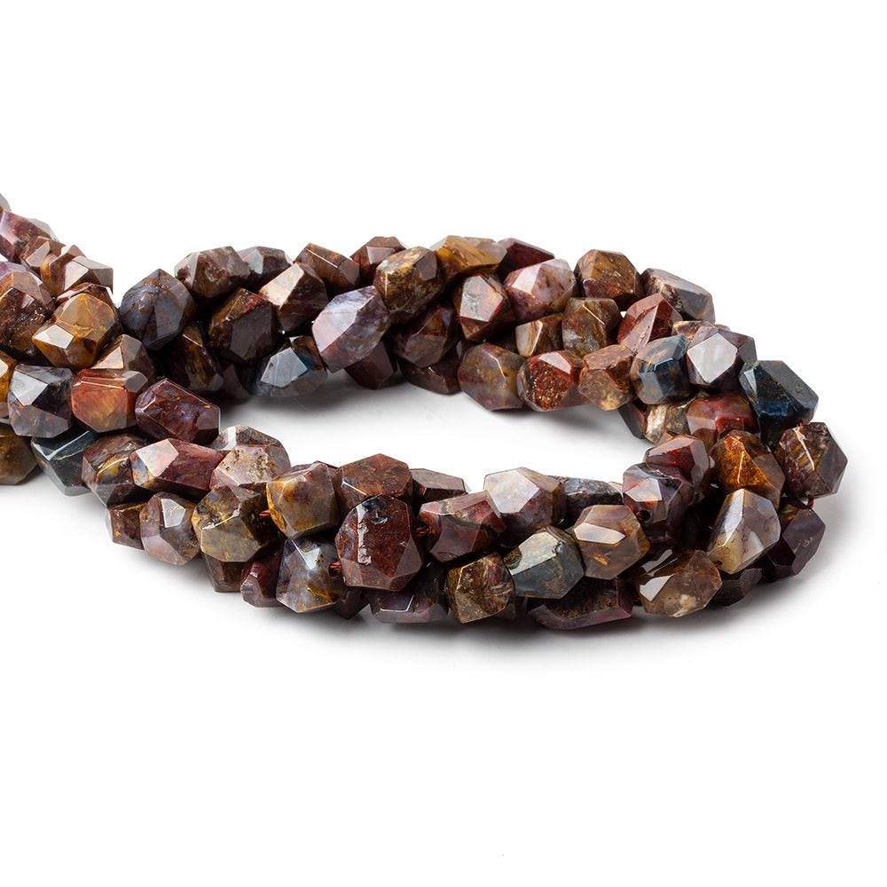 Pietersite faceted nuggets 16 inch 38 beads 9x8x7-11x9x8mm - Beadsofcambay.com