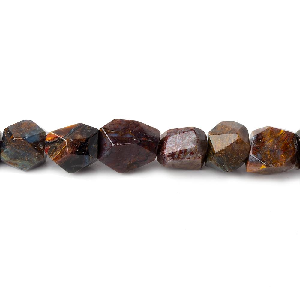 Pietersite faceted nuggets 16 inch 45 beads 9x8x5-12x8x7mm - Beadsofcambay.com