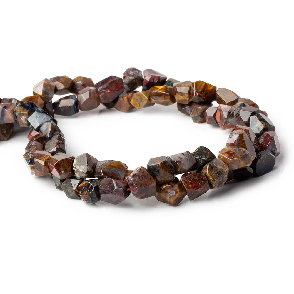 Pietersite faceted nuggets 16 inch 45 beads 9x8x5-12x8x7mm - Beadsofcambay.com