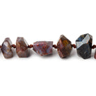 Pietersite side drilled faceted nuggets 16 inch 31 beads 11x9x7-14x10x9mm - Beadsofcambay.com