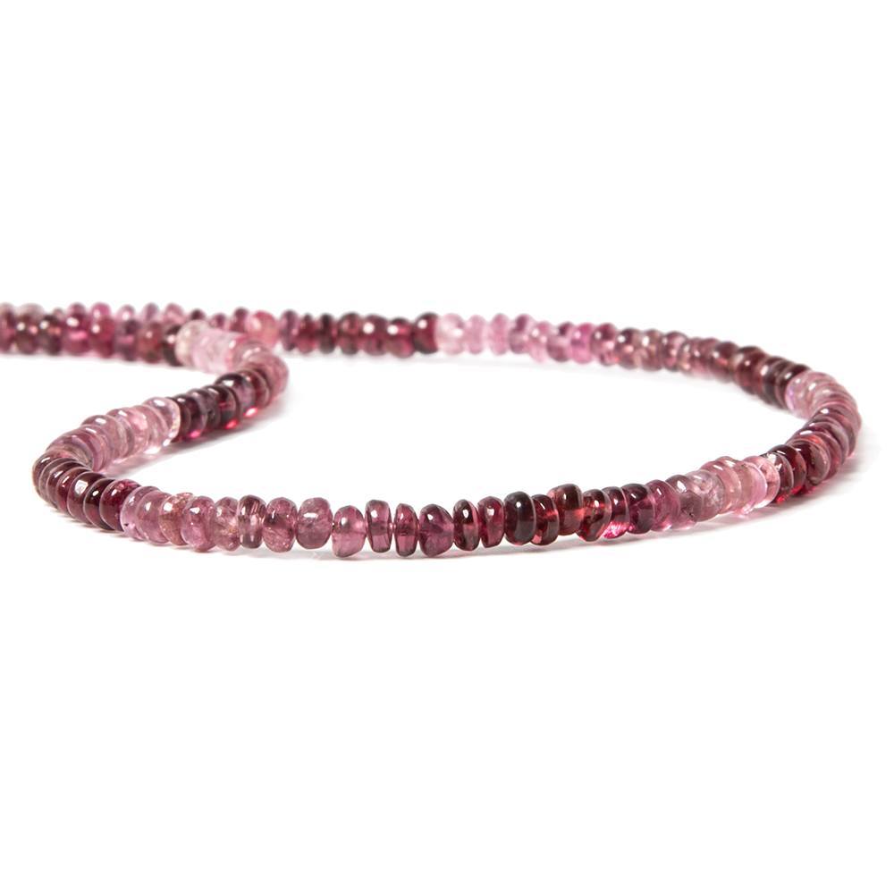 3.5mm Shaded Pink Spinel Plain Rondelle Beads 16 inch 196 pieces - Beadsofcambay.com