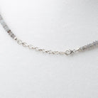 Platinum Moonstone Plain Rondelle Necklace AAA - Beadsofcambay.com
