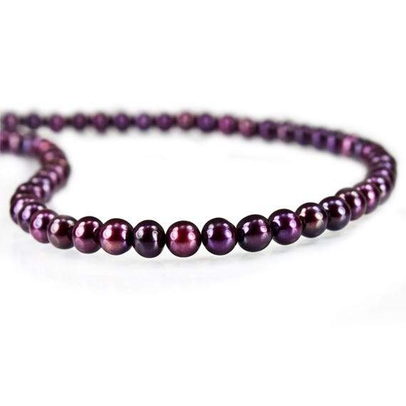 Purple Side Drilled Off Round Freshwater Pearl Strand - Beadsofcambay.com