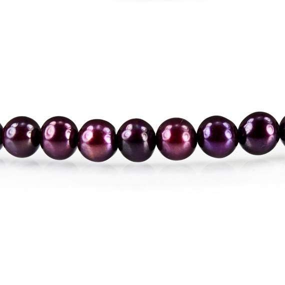 Purple Side Drilled Off Round Freshwater Pearl Strand - Beadsofcambay.com