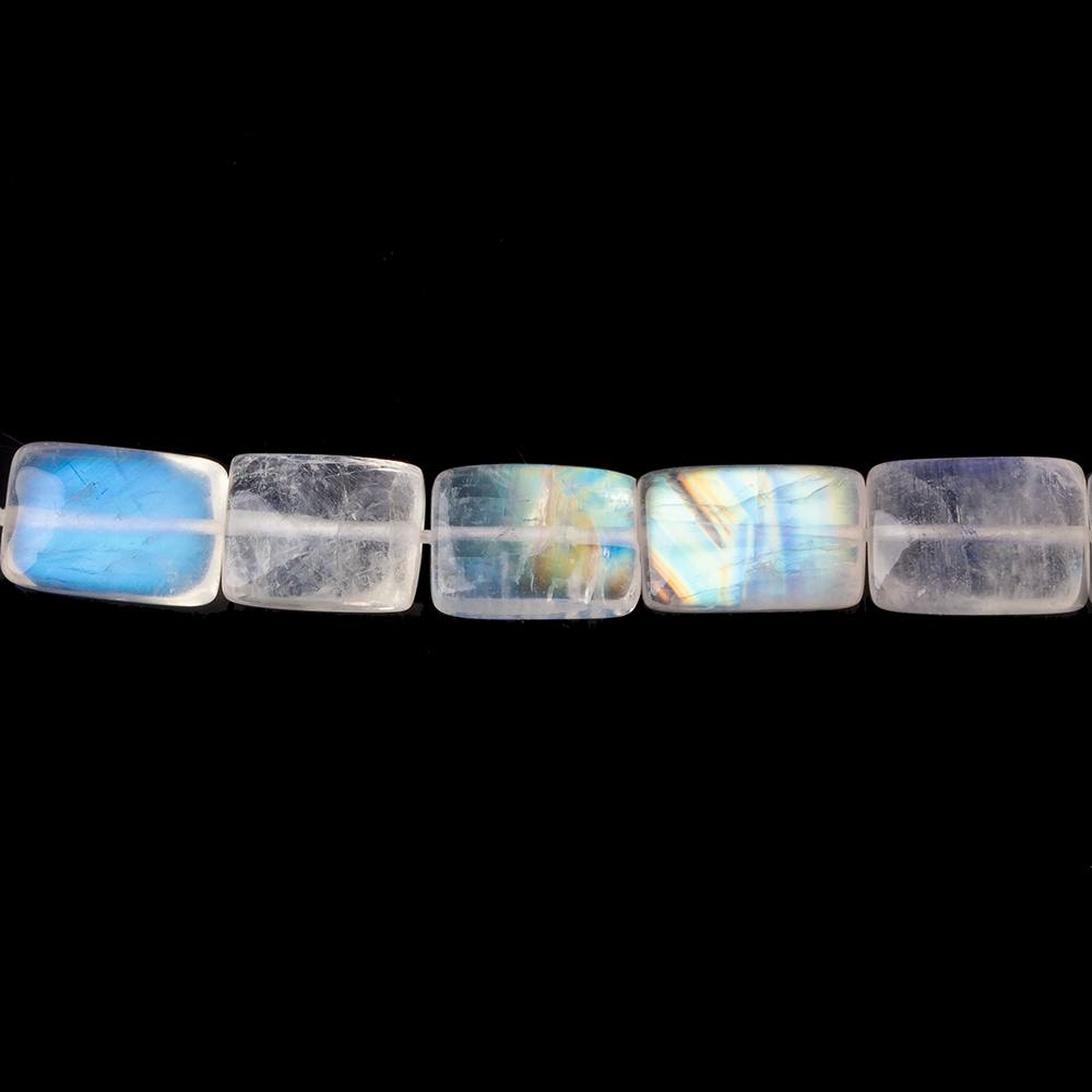 Rainbow Moonstone plain rectangle 14 inch 36 beads 8x6x3-9x6x4mm AA - Beadsofcambay.com