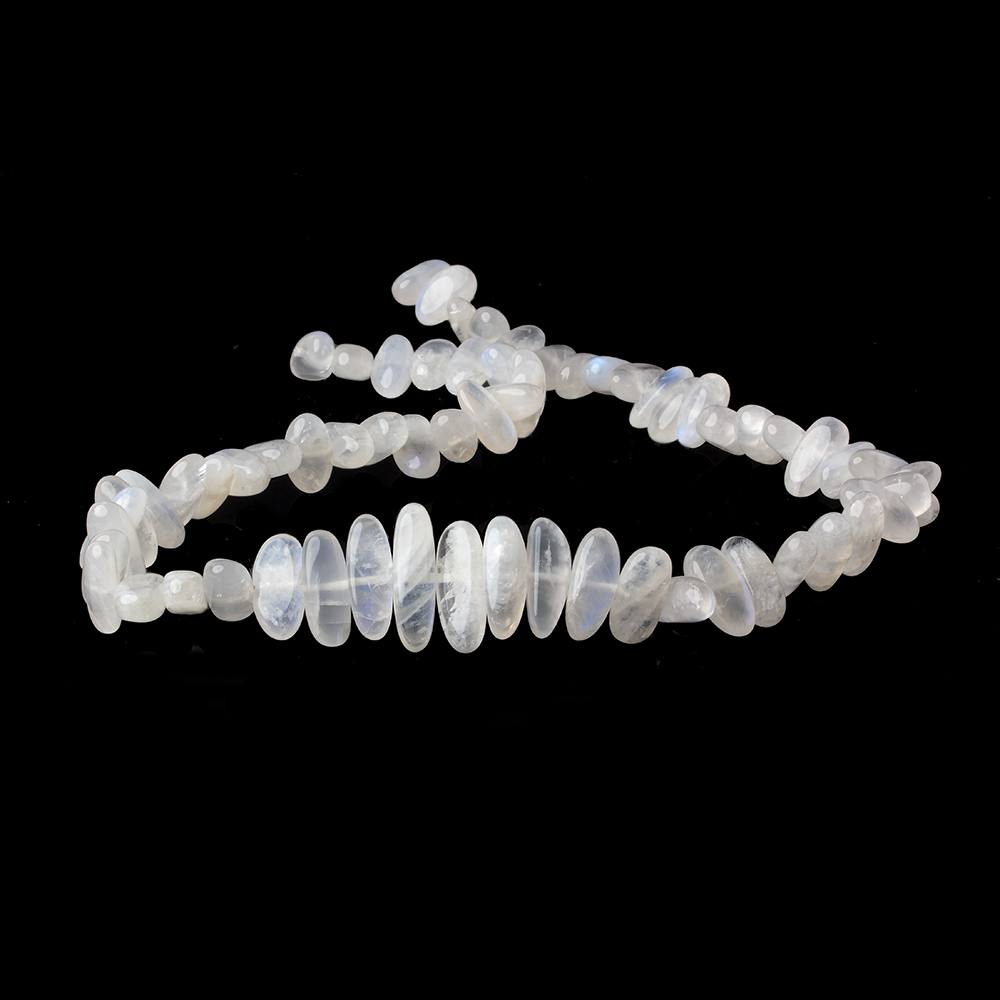 Rainbow Moonstone side drilled plain nuggets 16 inch 61 beads 11x7-16x7mm A - Beadsofcambay.com