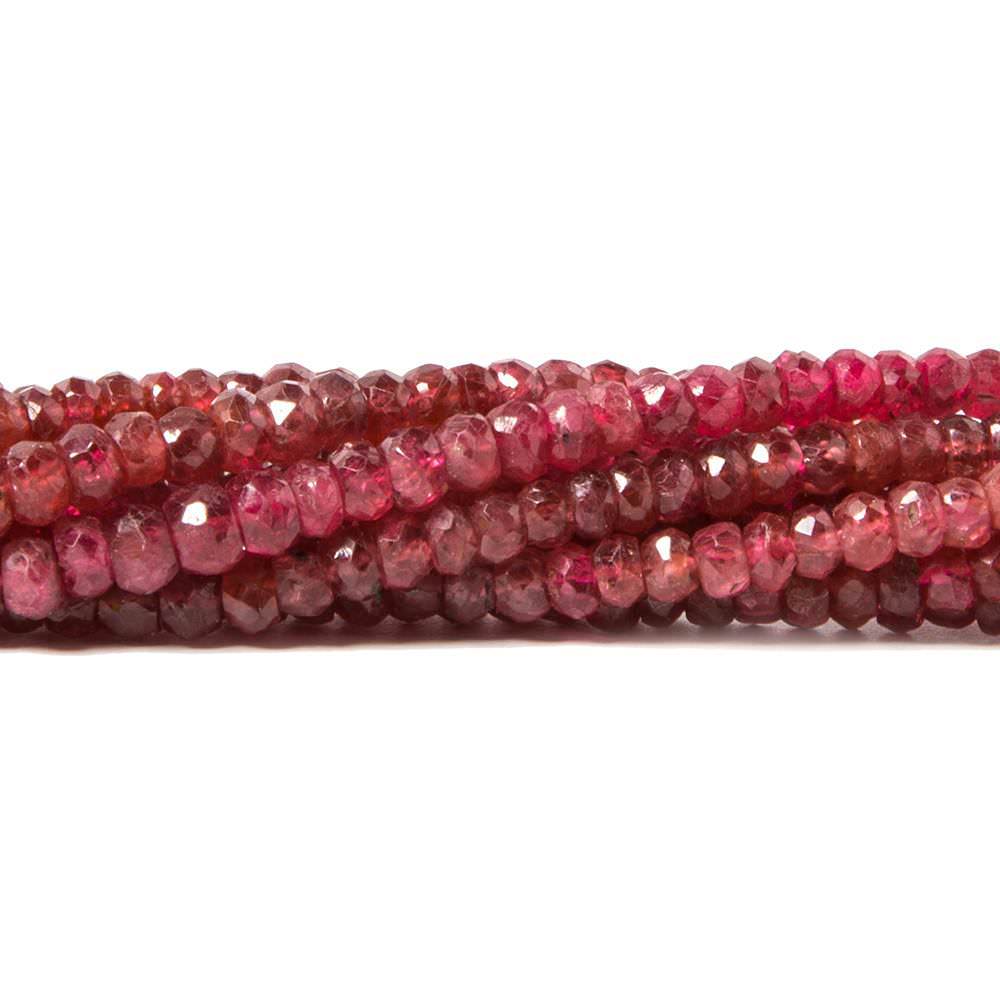 2-3.5mm Red Spinel Faceted Rondelle Beads 16 inch 185 pieces- Beadsofcambay.com