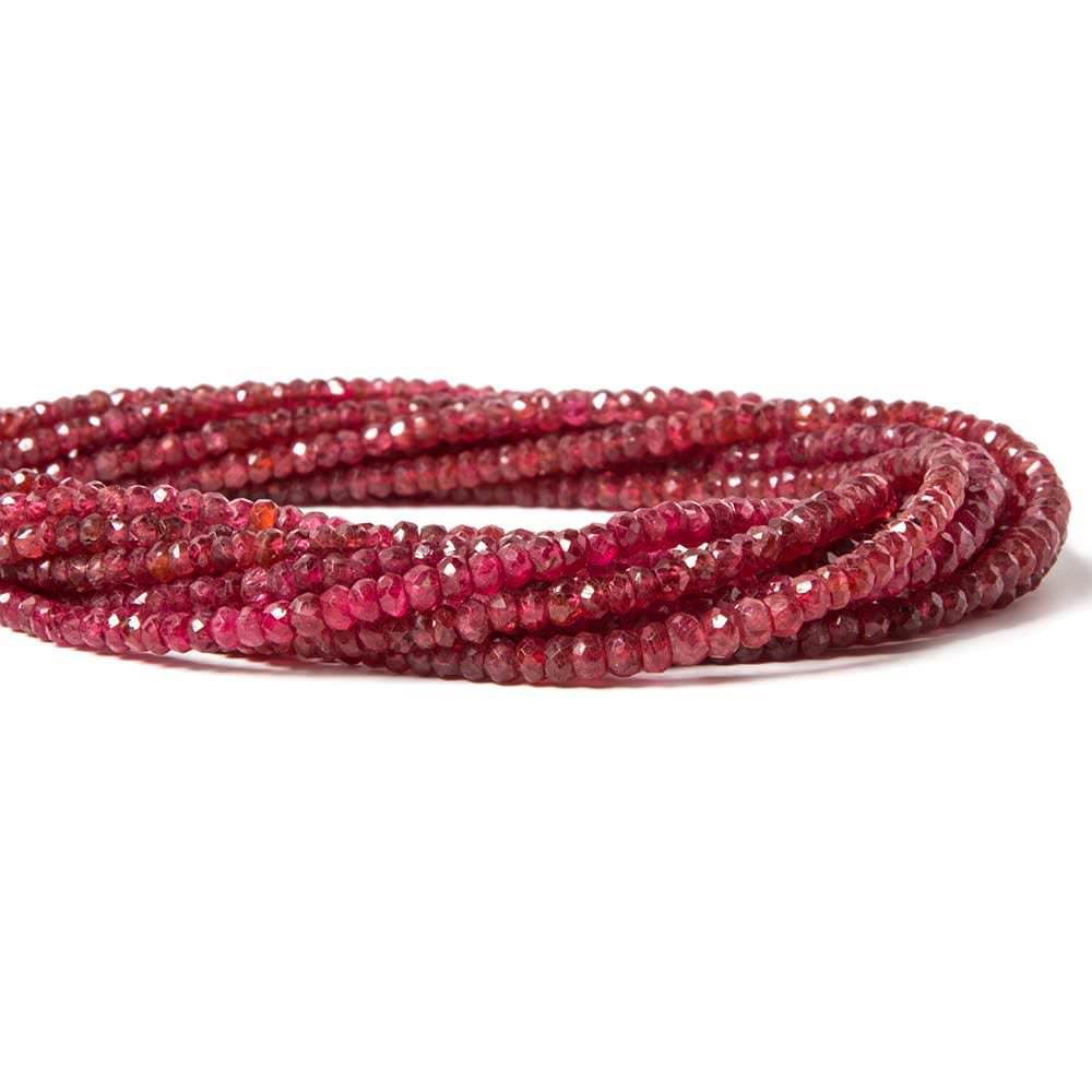 2-3.5mm Red Spinel Faceted Rondelle Beads 16 inch 185 pieces - Beadsofcambay.com