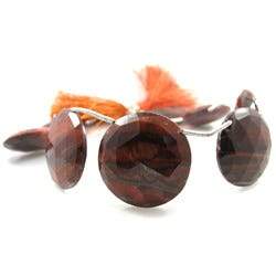 Red Tiger Eye Faceted Coin - Beadsofcambay.com