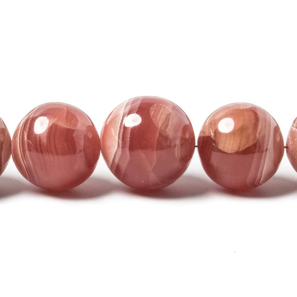 Rhodochrosite Beads Plain Rounds - Beadsofcambay.com