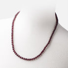 Rhodolite Garnet Faceted Round Necklace AAA - Beadsofcambay.com