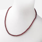 Rhodolite Garnet Plain Rondelle Necklace AAA - Beadsofcambay.com