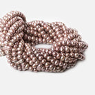 Rose Pink Off Round Large Hole Freshwater Pearls, 15 inch, 7-8mm diameter, - Beadsofcambay.com