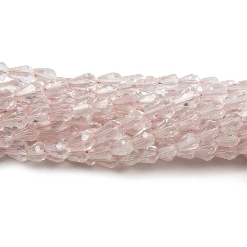 Rose Quartz Beads Straight Drilled Faceted Tear Drop - Beadsofcambay.com