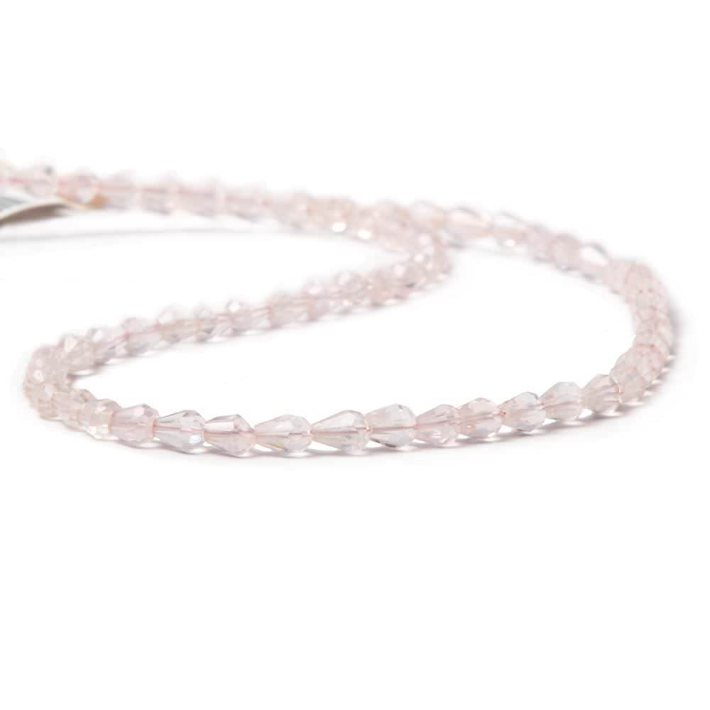 Rose Quartz Beads Straight Drilled Faceted Tear Drop - Beadsofcambay.com