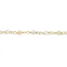 Rutilated Quartz micro-faceted rondelle Gold plated Chain by the foot 40 beads - Beadsofcambay.com
