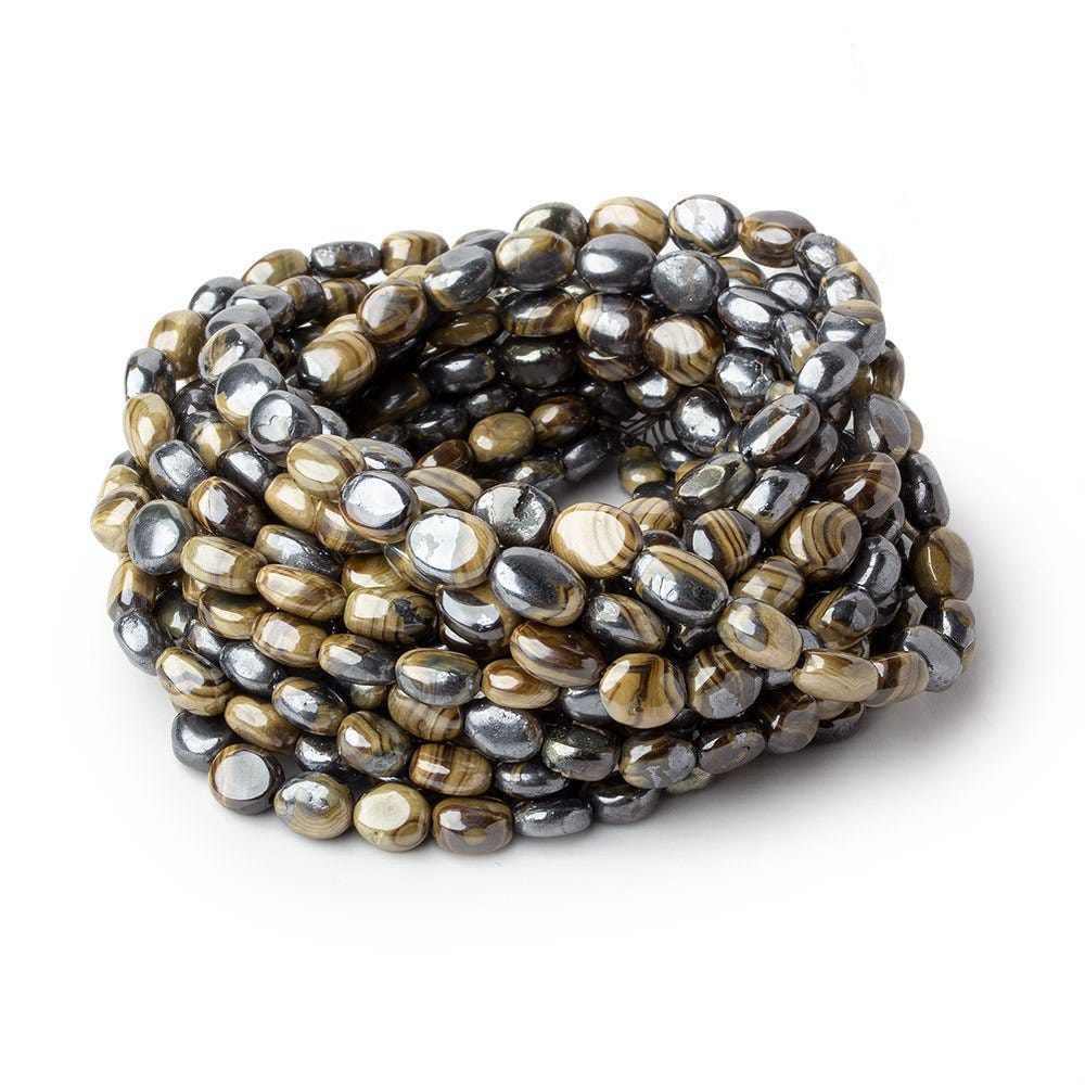 Schalenblende plain nuggets 17.5 inch 72 beads 4.5x4mm-7.5x5mm AA rare - Beadsofcambay.com