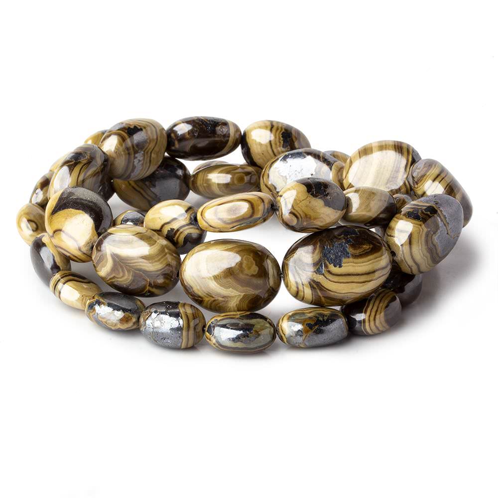 Schalenblende plain nuggets 19.5 inch 44 beads 7.5x5.5-16x11mm AA rare - Beadsofcambay.com