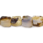 Sepia Brown Agate Beads Tumbled Hammer Faceted Square - Beadsofcambay.com