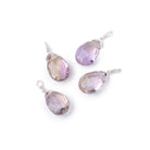 Set of 4 Silver Wire Wrapped 9x6mm Ametrine Faceted Pear Focals - Beadsofcambay.com