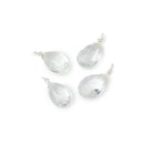 Set of 4 Silver Wire Wrapped 9x6mm Prasiolite Faceted Pear Focals - Beadsofcambay.com