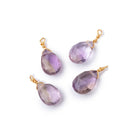 Set of 4 Vermeil Wire Wrapped 9x6mm Ametrine Faceted Pear Focals - Beadsofcambay.com
