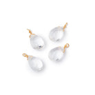 Set of 4 Vermeil Wire Wrapped 9x6mm Crystal Quartz Faceted Pear Focals - Beadsofcambay.com