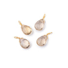 Set of 4 Vermeil Wire Wrapped 9x6mm Honey Quartz Faceted Pear Focals - Beadsofcambay.com