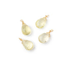 Set of 4 Vermeil Wire Wrapped 9x6mm Lemon Quartz Faceted Pear Focals - Beadsofcambay.com
