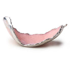 Silver Leafed Bubble Gum Pink Concave Drusy Pendant 1 focal bead 47x27x20mm A Grade - Beadsofcambay.com