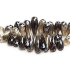 Smoky & Champagne Quartz Beads Tear Drop Briolette - Beadsofcambay.com