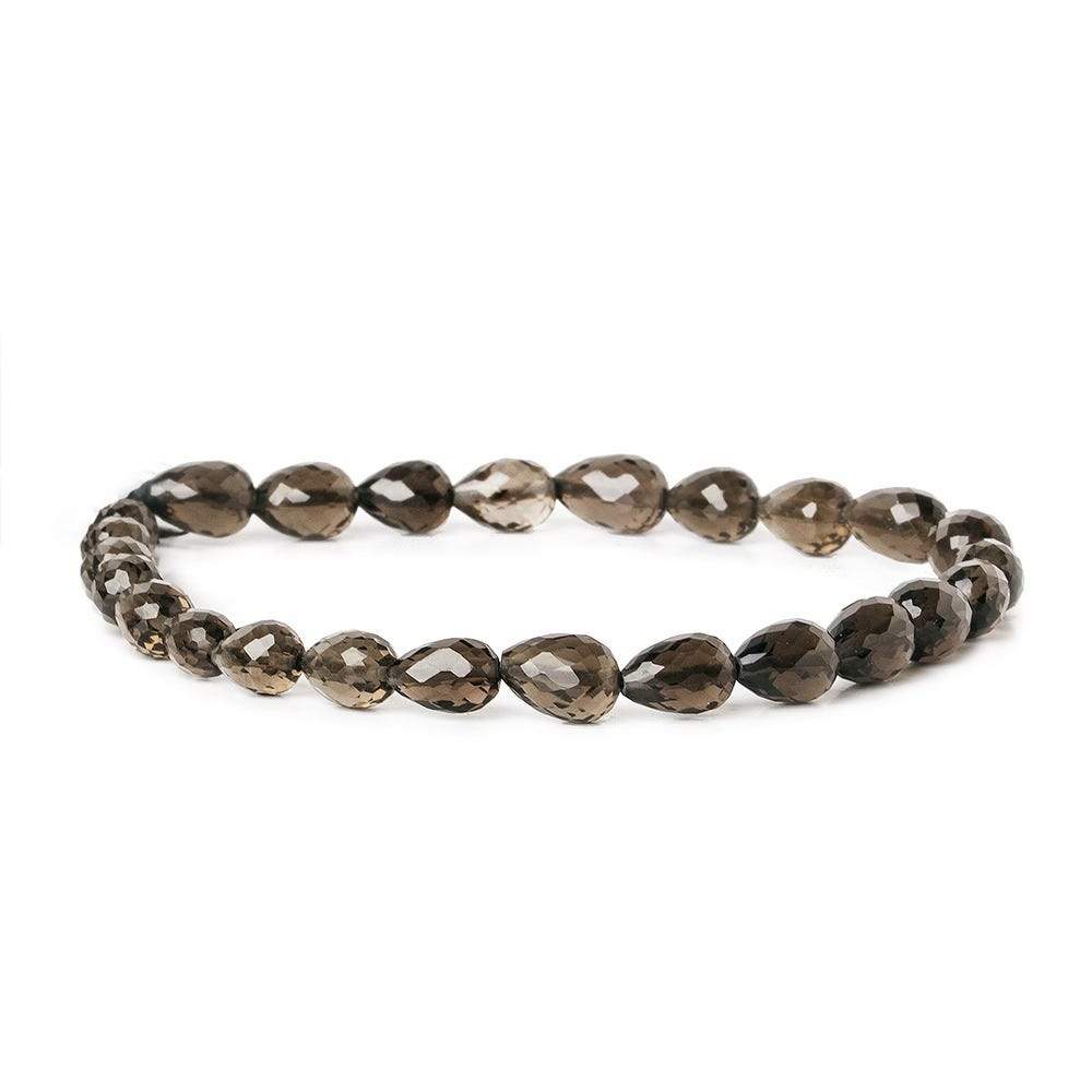 Smoky Quartz Beads Straight Drilled Tear Drop - Beadsofcambay.com