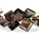 Smoky Quartz Pavilion Faceted Square Beads, 7.5 inch, 4x4x3-11x11x4mm, 55 pieces - Beadsofcambay.com