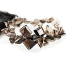 Smoky Quartz Pavilion Faceted Square Beads, 7.5 inch, 4x4x3-11x11x4mm, 55 pieces - Beadsofcambay.com