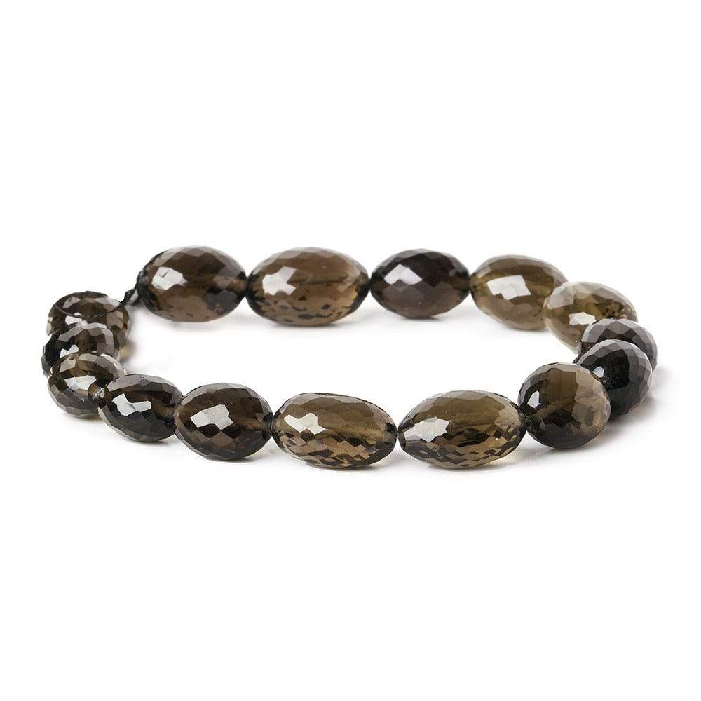 Smoky Quartz Straight Drilled Faceted Oval - Beadsofcambay.com