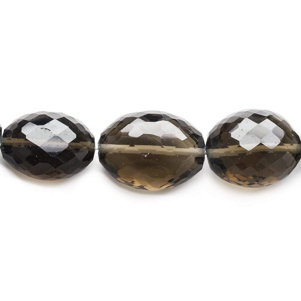 Smoky Quartz Straight Drilled Faceted Oval - Beadsofcambay.com