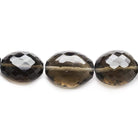 Smoky Quartz Straight Drilled Faceted Oval - Beadsofcambay.com