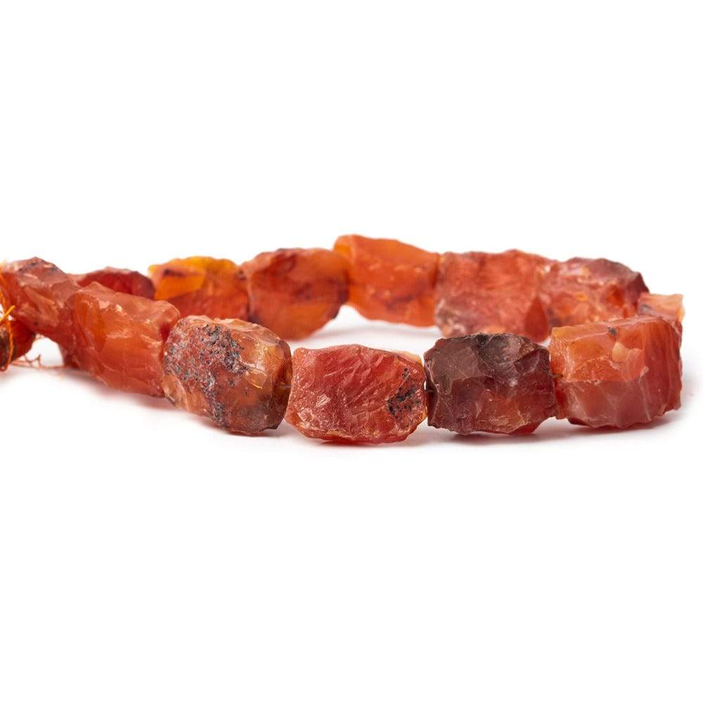 Tangerine Agate Beads Hammer Faceted Rectangle - Beadsofcambay.com