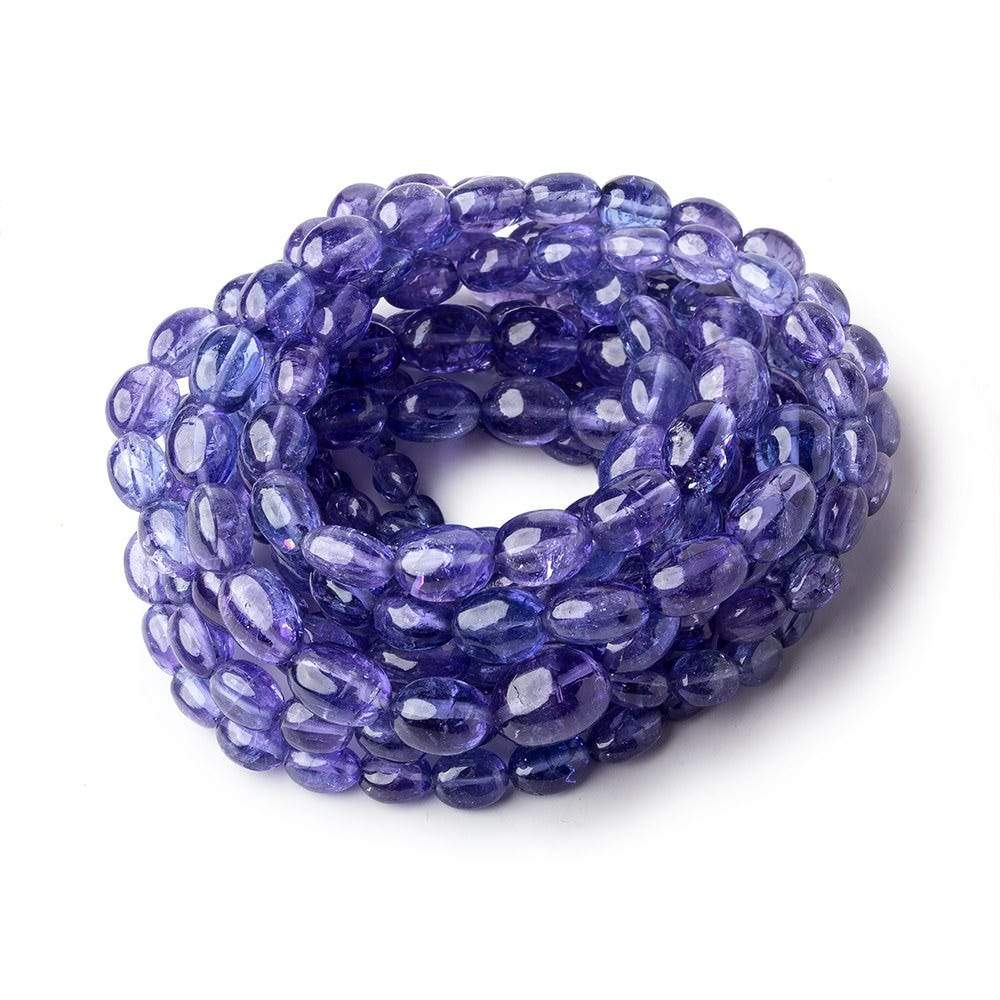 Tanzanite straight drilled plain ovals 5x4mm - 10x8mm 60 beads 18 inch GF - Beadsofcambay.com