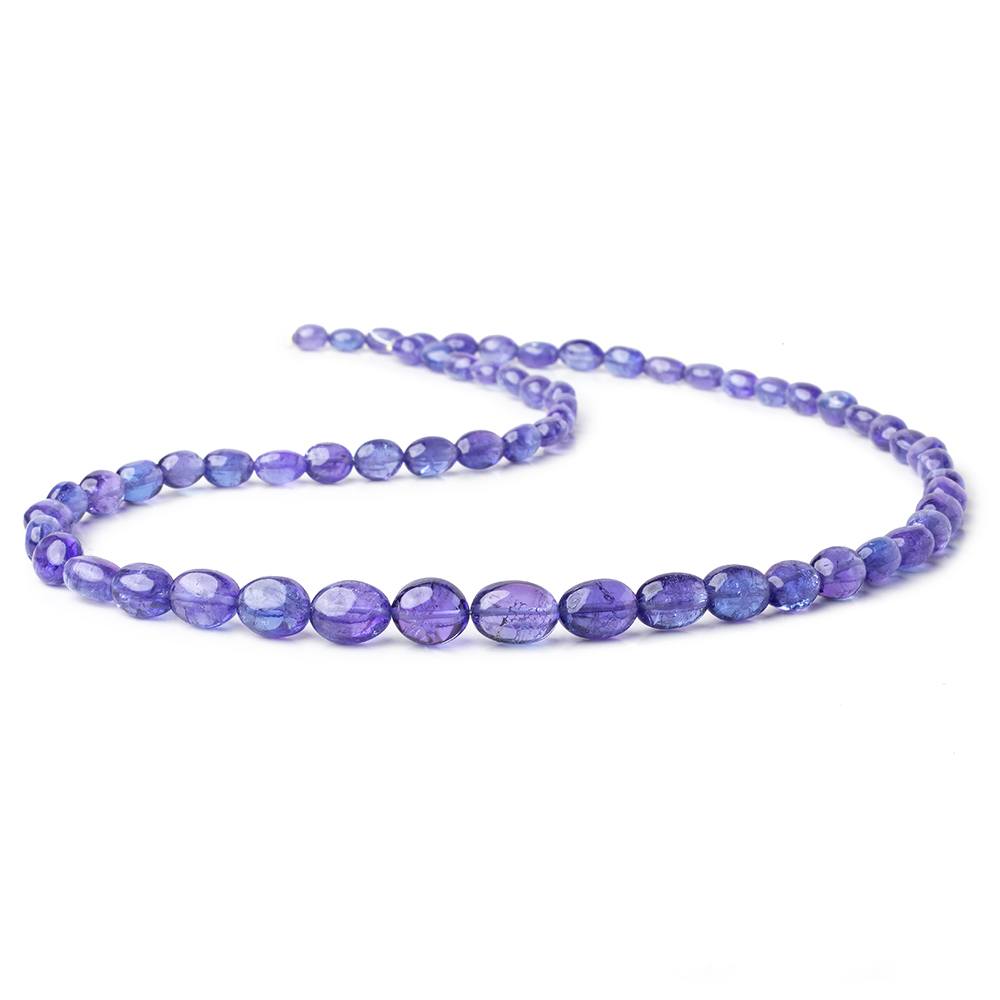 Tanzanite straight drilled plain ovals 5x4mm - 10x8mm 60 beads 18 inch GF - Beadsofcambay.com