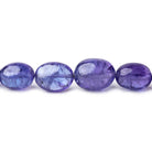 Tanzanite straight drilled plain ovals 6x5mm - 10x9mm 55 beads 18 inch GF - Beadsofcambay.com