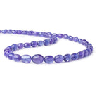 Tanzanite straight drilled plain ovals 6x5mm - 10x9mm 55 beads 18 inch GF - Beadsofcambay.com