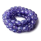 Tanzanite straight drilled plain ovals 6x5mm - 10x9mm 55 beads 18 inch GF - Beadsofcambay.com