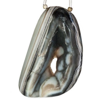 Tri Color Agate Drusy Focal Bead - Beadsofcambay.com