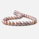 Tri Color Baroque center drilled Freshwater Pearls 16 inch 43 pieces 10.5x7.5mm -12.5-10mm - Beadsofcambay.com